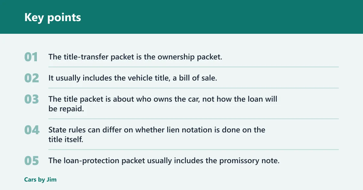 Key points: Seller financing paperwork: the two stacks