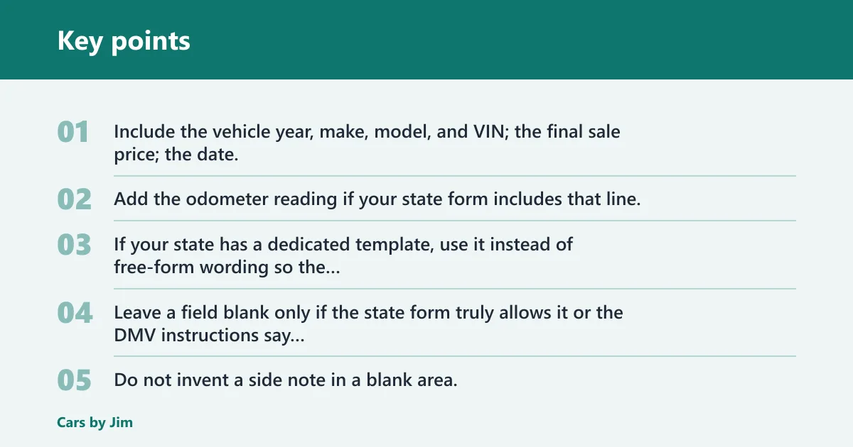 Key points: Do you need a bill of sale?