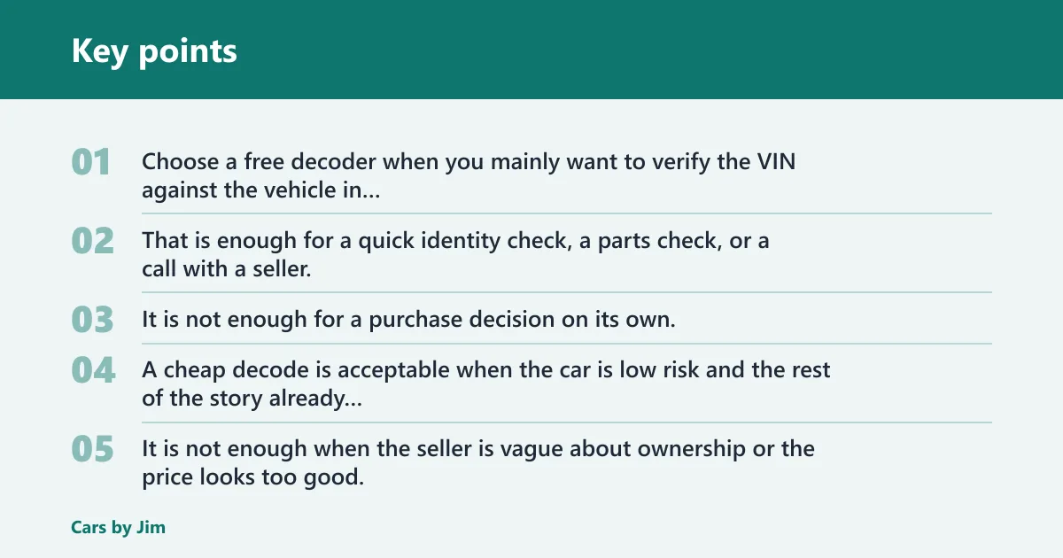 Key points: Choose a free decoder or paid report
